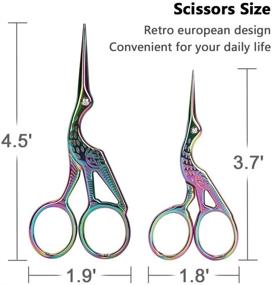 img 1 attached to 🎨 Colorful 2PCS Craft Scissors: Embroidery Sewing Shears for Home, Office, and DIY Projects