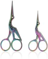 🎨 colorful 2pcs craft scissors: embroidery sewing shears for home, office, and diy projects logo