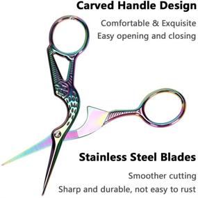 img 3 attached to 🎨 Colorful 2PCS Craft Scissors: Embroidery Sewing Shears for Home, Office, and DIY Projects