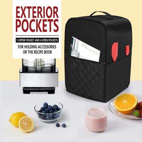 img 3 attached to 🍽️ Luxja Food Processor Cover with Accessories Pockets - Black, for Cuisinart and Hamilton Beach 11-14 Cup Processor - Food Processor Dust Cover