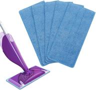 🧹 keepow 5 pack of reusable microfiber mop pads - compatible with swiffer wet jet for efficient wet and dry sweeping - blue logo