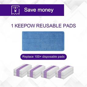 img 2 attached to 🧹 KEEPOW 5 Pack of Reusable Microfiber Mop Pads - Compatible with Swiffer Wet Jet for Efficient Wet and Dry Sweeping - Blue