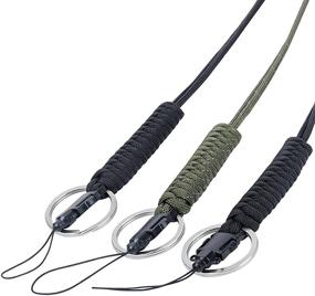 img 4 attached to 🔑 EOTW Military Grade Neck Paracord Lanyard Keychain: Stylish Utility for Whistles, Keys, ID Badges, and Cellphones - Unisex Design"