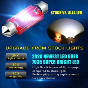 img 3 attached to 🔴 Highly efficient Alla Lighting 800lm Xtreme Super Bright Red LED Festoon Bulbs, Ideal Replacement for Cars, Trucks, and Other Interior Map Dome, Trunk, and Courtesy Lights – DE3175, DE3022, DE3021