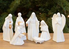 img 3 attached to 🎁 Hand-Painted White Porcelain 7-Piece Miniature Christmas Nativity Set – Perfect for Gifting, Comes in Box