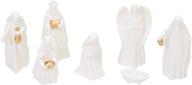 🎁 hand-painted white porcelain 7-piece miniature christmas nativity set – perfect for gifting, comes in box logo