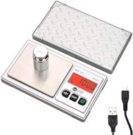 📏 220g/0.01g gram scale | digital pocket scale with 100g calibration weight | mini jewelry & kitchen scale | 6 units conversion | tare & lcd display | auto off | rechargeable battery logo