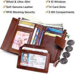 img 2 attached to 👔 Premium FALAN MULE Genuine Leather Men's Wallets, Card Cases & Money Organizers with RFID Blocking