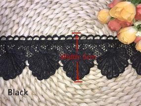 img 1 attached to 🌊 Stunning 5CM Europe Seashell Pattern Lace Trim: Perfect for DIY Clothing, Bridal Accessories, Curtains, and More! (4 Yards, Black)