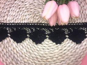 img 2 attached to 🌊 Stunning 5CM Europe Seashell Pattern Lace Trim: Perfect for DIY Clothing, Bridal Accessories, Curtains, and More! (4 Yards, Black)