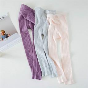 img 3 attached to 👧 BOOPH 4 Pack Girls Flared Lace Footless Knitted Stocking Pants, Sizes 1-8T