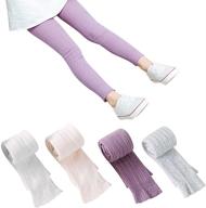 👧 booph 4 pack girls flared lace footless knitted stocking pants, sizes 1-8t logo