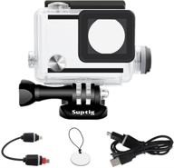 suptig rechargeable waterproof housing for gopro hero 4/3+ underwater action camera - water resistant up to 131ft logo