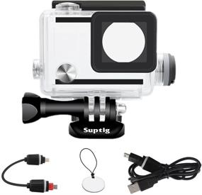 img 4 attached to Suptig Rechargeable Waterproof Housing for GoPro Hero 4/3+ Underwater Action Camera - Water Resistant up to 131ft