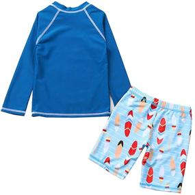 img 3 attached to Little Bathing Sunsuit Swimwear Blue Boys' Clothing in Swim