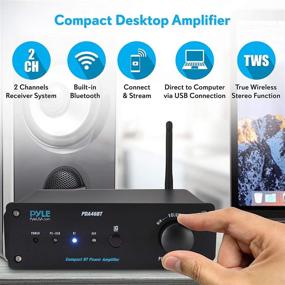 img 2 attached to 🔊 Powerful 100W Bluetooth Audio Stereo Amplifier with USB Port & Hi-Fi System/TWS Function - Pyle PDA46BT
