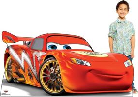 img 2 attached to 🚗 Experience the Ultimate Lightning McQueen Life-Size Cardboard Cutout Standup - Disney Pixar's Cars