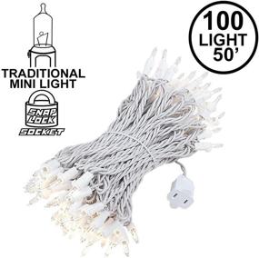 img 3 attached to 🎄 UL Listed 100-Light Clear Christmas Mini String Light Set, White Wire, Indoor/Outdoor - 50' Long - Novelty Lights