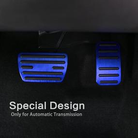 img 2 attached to Thenice Синие алюминиевые антискользящие накладки на педали для ног для Honda 🚗 Civic 2016-2022 - без сверления, педали тормоза и акселератора для автоматической трансмиссии