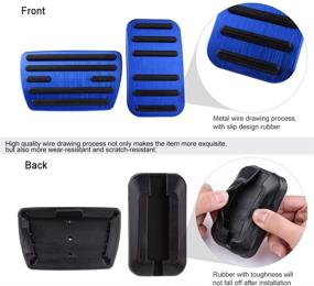 img 1 attached to Thenice Blue Aluminum Anti-Slip Foot Pedal Covers for Honda 🚗 Civic 2016-2022 - No Drilling, Automatic Transmission Brake and Accelerator Pedals