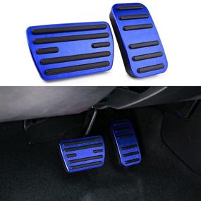 img 4 attached to Thenice Blue Aluminum Anti-Slip Foot Pedal Covers for Honda 🚗 Civic 2016-2022 - No Drilling, Automatic Transmission Brake and Accelerator Pedals