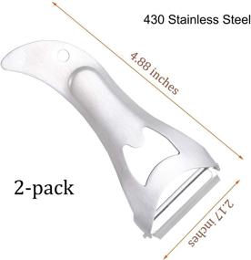 img 3 attached to KISTARCH 2-Pack Peelers for Kitchen: Stainless Steel Potato Peeler Set with Beer Opener and Potato-Eye Remover - Ideal for Potatoes, Apples, Carrots, Fruits, and Vegetables