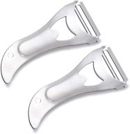 kistarch 2-pack peelers for kitchen: stainless steel potato peeler set with beer opener and potato-eye remover - ideal for potatoes, apples, carrots, fruits, and vegetables logo