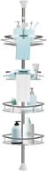 🚿 rustproof stainless steel tension pole corner shower caddy organizer with height adjustable shelves - 43 inch to 110 inch logo