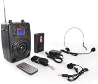 🔊 pyle portable pa system with wireless microphone kit & fm radio - compact stereo system for outdoor surround sound, lcd display, usb & rechargeable battery - includes lavalier microphone headset (pwma83ufm) logo