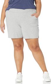 img 4 attached to 🩳 Just My Size Plus Size Cotton Jersey Pull-On Shorts for Women
