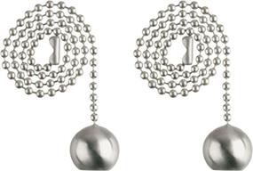 img 4 attached to Brushed Nickel Ball Pull Chain with 12 inch Beaded Chain - 2 Pack by Ciata: Stylish and Durable