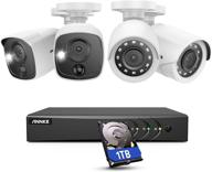 annke 8ch 5mp lite surveillance security camera system with 1tb hard drive - includes 2pcs 1920tvl pir security cameras and 2pcs 1080p cctv cameras, pir motion detection, white light alarm, remote access - e200 logo