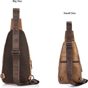 img 2 attached to 🎒 BULLCAPTAIN Men's Genuine Leather Sling Bag: The Ultimate Plus Size Sling Backpack for iPad, Travel, Hiking – XB-105