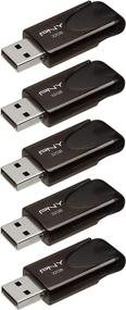 img 4 attached to PNY Attaché 4 32GB USB 2.0 Flash Drive 5-Pack - P-FD32GX5ATT4-EF, black: High-capacity storage at unbeatable value