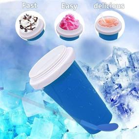 img 2 attached to 🌙 MoonRay Slushy Maker Cup: TIK TOK Magic Quick Freeze Smoothies for Kids - Easy-carry Travel Cup with Homemade Milkshake and Slushie in Minutes (Blue)