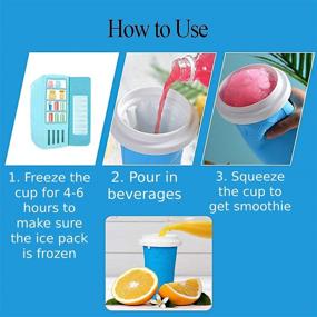 img 3 attached to 🌙 MoonRay Slushy Maker Cup: TIK TOK Magic Quick Freeze Smoothies for Kids - Easy-carry Travel Cup with Homemade Milkshake and Slushie in Minutes (Blue)