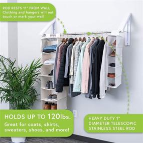 img 3 attached to 👕 QuikCLOSET: Premium Wardrobe Organizer, Folding Drying Rack, Wall-Mounted Clothes Holder