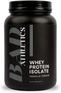 🥛 bad athletics 100% whey protein isolate, vanilla cream - 5 natural ingredients, 20g protein, naturally flavored & sweetened, 30 servings logo