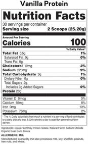 img 1 attached to 🥛 Bad Athletics 100% Whey Protein Isolate, Vanilla Cream - 5 Natural Ingredients, 20g Protein, Naturally Flavored & Sweetened, 30 Servings