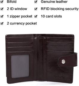 img 3 attached to BOSTANTEN Women's Leather Wallet with RFID Blocking in Stylish Handbag & Wallet Combo