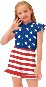 img 3 attached to BesserBay Merica Jumpsuit Independence Romper Girls' Clothing