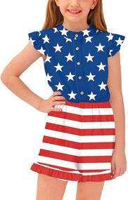 img 4 attached to BesserBay Merica Jumpsuit Independence Romper Girls' Clothing