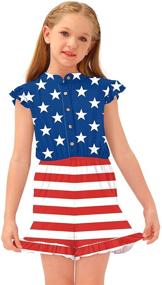 img 1 attached to BesserBay Merica Jumpsuit Independence Romper Girls' Clothing