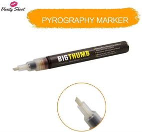 img 2 attached to 🔥 DIY Wood Burning Pen Set by Vanity Shoot: Pyrography Marker Kit for Easy & Safe Crafting with Bullet Tip Chemical Scorch Markers, Bonus Draft Pencil Included!