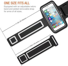 img 2 attached to 📱 Trianium Armband - Large Cell Phone Armband for iPhone 12 Pro, 12 Mini, 11 Pro Max, Xs Max, XR, X, 8 Plus, Galaxy S20, S10, S10e, S10+, Note 10, and More - Water Resistant Workout Band with Skin & Key Holder (2nd Gen)