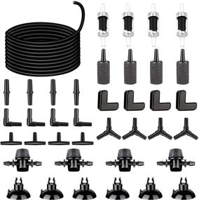 img 4 attached to 🐠 AquariumBasics 26.6 Feet Black Aquarium Soft Airline Tubing with 4 Air Stones, Air Value Controller, Check Valves, Suction Cups, and Connectors - Complete Set