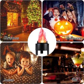 img 3 attached to 3D Flickering Fire Flame LED Fake Fire Light - Simulated Flame Lamp Prop for Halloween Christmas Indoor Party Decoration - US Plug (Standard Flame)