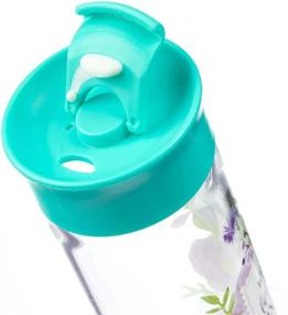 img 2 attached to Turquoise 20oz Floral Glass Water Bottle: Whoever Believes In Him - John 3:16 - by Christian Art Gifts