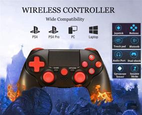 img 3 attached to 🎮 Sony PS4 Wireless Controller: Gamepad Remote for PS4/Pro/Slim/DualShock 4/PC + Charging Cable & 2 Thumb Caps