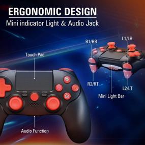 img 2 attached to 🎮 Sony PS4 Wireless Controller: Gamepad Remote for PS4/Pro/Slim/DualShock 4/PC + Charging Cable & 2 Thumb Caps